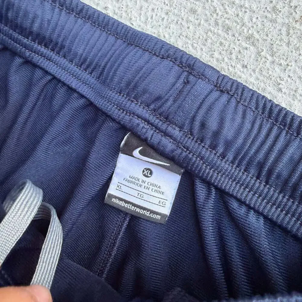 Vintage Nike Y2K Baggy Wide Leg Striped Track Pants Navy Blue XL